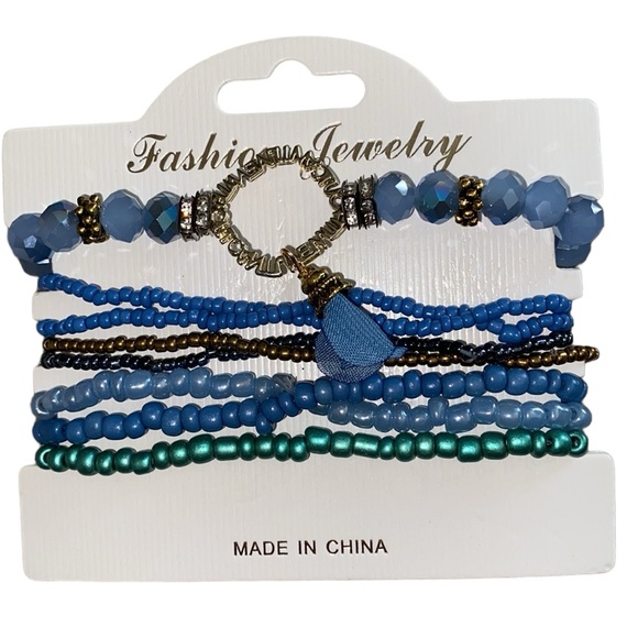 NEW beaded boho ankle bracelet set - Picture 4 of 5